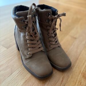 Brown Lace-Up Ankle Boots